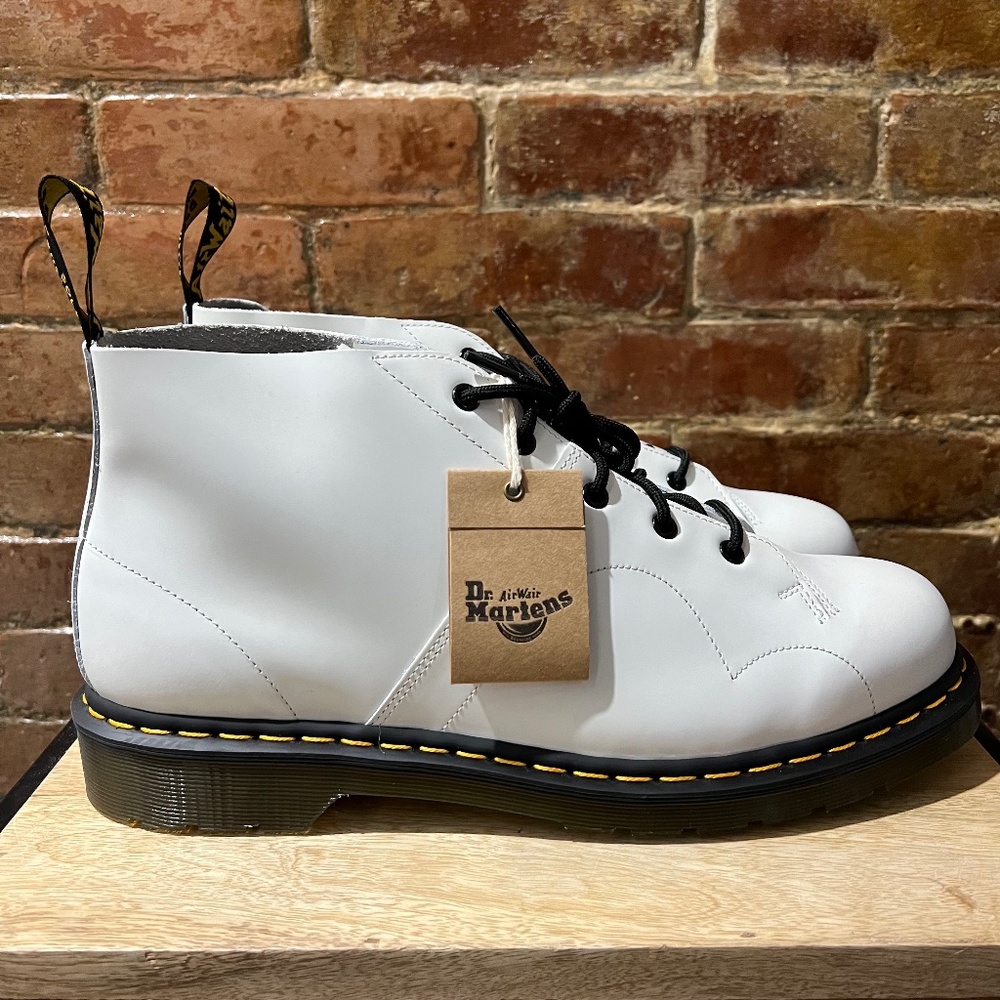 NEW! Dr. Martens Church White Smooth Leather Boots Airwair Men's Size 14
